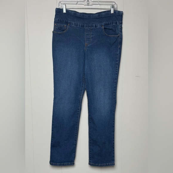 Gloria Vanderbilt Denim - Gloria Vanderbilt Amanda Pull On Dark Blue Jeans Cotton Blend Size 12 Short